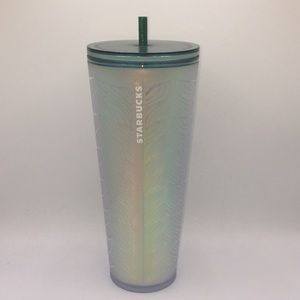 2020 Starbucks Mermaid Fins Green Iridescent 24 oz Tumbler Cold Drink Cup